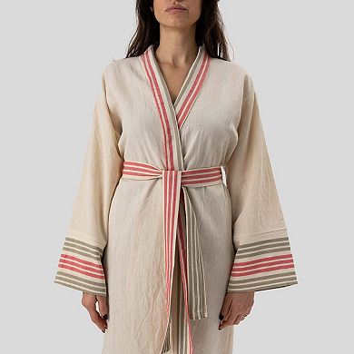 Lunara %100 Turkish Cotton Peshtamal Kimono Style Robe