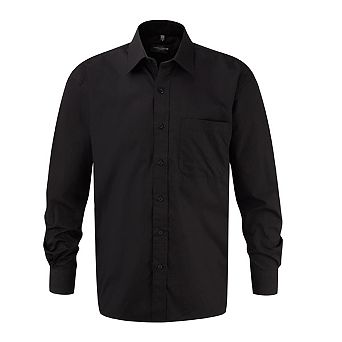 Russell Collection Mens Poplin Long-Sleeved Shirt