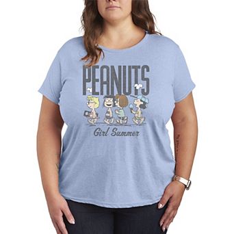 Plus Size Peanuts Girl Summer Graphic Tee