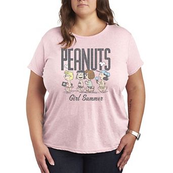 Plus Size Peanuts Girl Summer Graphic Tee