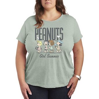 Plus Size Peanuts Girl Summer Graphic Tee