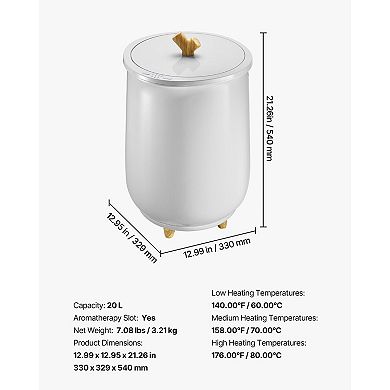 Bathroom Towel Warmer Bucket with 3 Heat Levels, Timer Settings, and Auto Shut Off