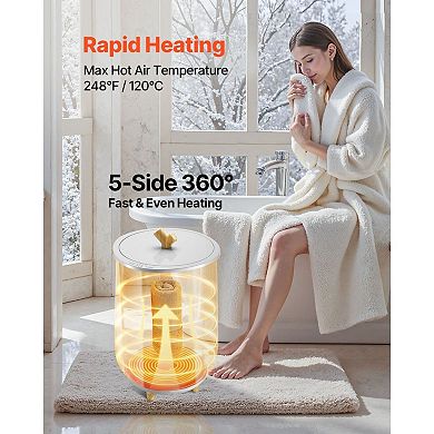 Bathroom Towel Warmer Bucket with 3 Heat Levels, Timer Settings, and Auto Shut Off