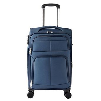 Lightweight 20” Expandable Carry-On Bag with Telescopic Handle TSA Lock and Front Pockets Blue