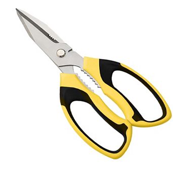 8-Inch Heavy Duty Utility Scissors, Serrated Blades for Cutting Carpet, Cardboard, Fabric & More