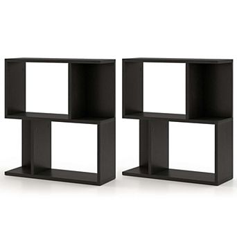 Costway 3 tier Bookshelf Geometric Bookcase Side Table with Open Storage Display Shelf