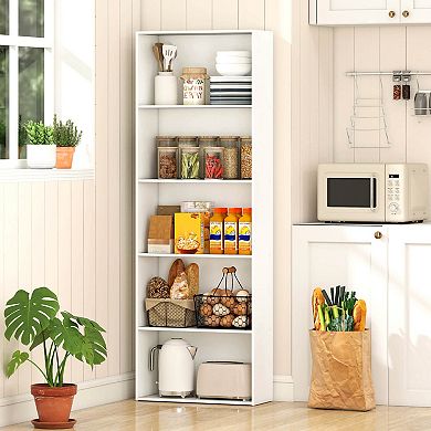 Costway 5-Tier Freestanding Open Bookshelf with 2 Anti-tipping Devices for Living Room