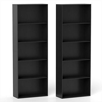 Costway 5 tier Freestanding Open Bookshelf with 2 Anti-tipping Devices for Living Room