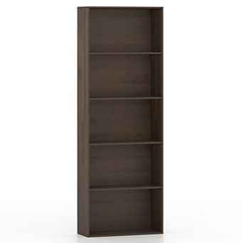 Costway 5 tier Bookcase with 2 Anti-tipping Devices.Freestanding Bookshelf for Bedroom