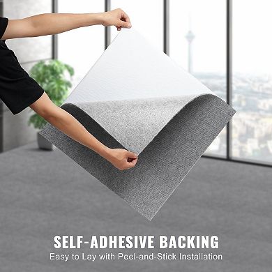 Square Carpet Tile Flooring for Apartments, Offices, and Small Rooms, 9 Pack