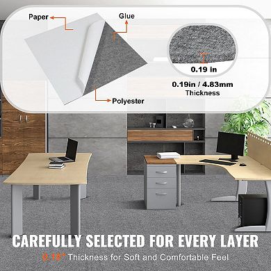 Square Carpet Tile Flooring for Apartments, Offices, and Small Rooms, 9 Pack