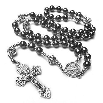 Hematite Rosary Baptism First Communion Gift
