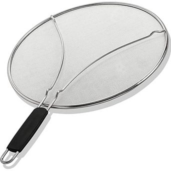 13" Stainless Steel Frying Pan Splatter Screen - Oil Splash Guard for Bacon, Chicken & Popcorn