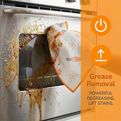 Reusable Swedish Kitchen Dish Cloths, 3 Pack Cute Patterned Towels Quick Dry Kitchen Rags 12"x12"