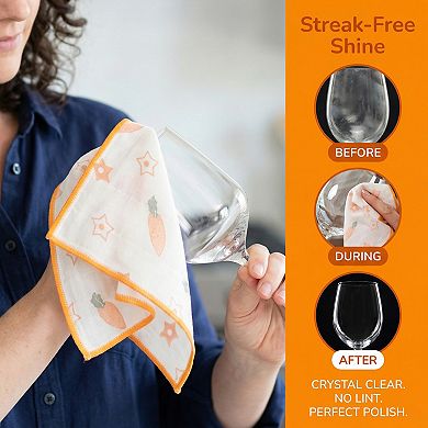 Reusable Swedish Kitchen Dish Cloths, 3 Pack Cute Patterned Towels Quick Dry Kitchen Rags 12"x12"