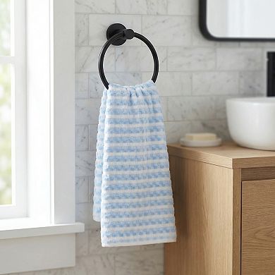 Checkered Plaid Cotton Hand Towel 29x13 Inches, 3D Jacquard Soft Absorbent Towel for Home