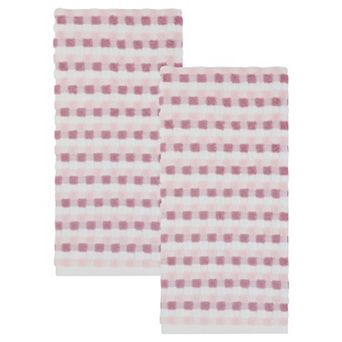Checkered Plaid Cotton Hand Towel 29x13 in 3D Jacquard Soft Absorbent Towel for Home
