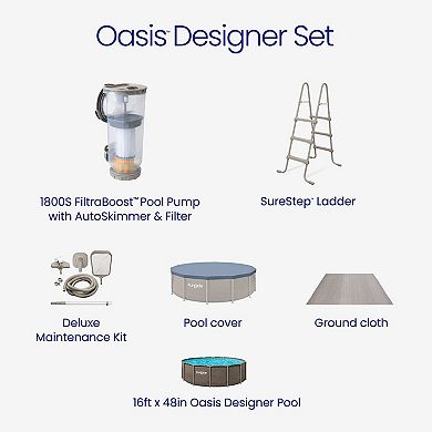 Funsicle 16 ft Oasis Designer Pool - Double Rattan