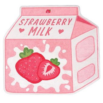 Cute Strawberry Milk Rug Non-slip Soft 25.6"x27.5"