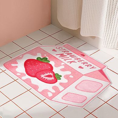 Cute Strawberry Milk Rug Non-slip Soft 25.6"x27.5"