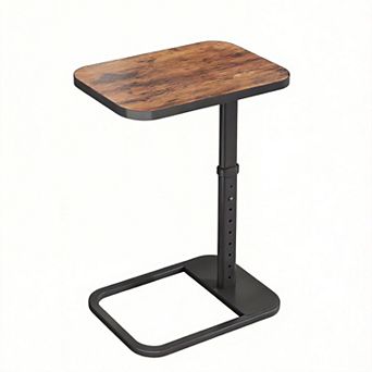 C Shaped TV Tray Table Adjustable Height Flip-top