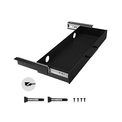 Under-Desk Drawer with Ball-Bearing Slides, Cable Management, Felt Liner for Office Supplies