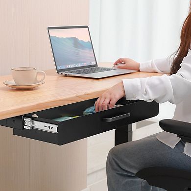 Under-Desk Drawer with Ball-Bearing Slides, Cable Management, Felt Liner for Office Supplies