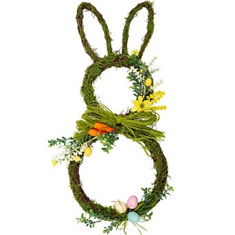 Easter Wreath Spring Bunny Pastel Eggs Carrots Flowers Decor