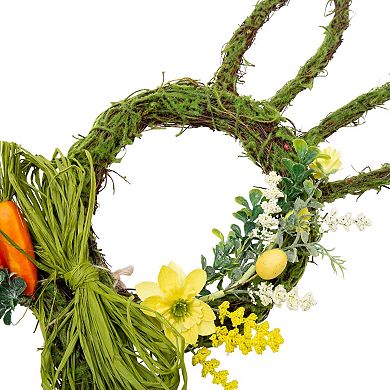 Easter Wreath Spring Bunny Pastel Eggs Carrots Flowers Decor