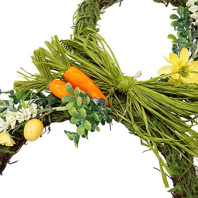 Easter Wreath Spring Bunny Pastel Eggs Carrots Flowers Decor