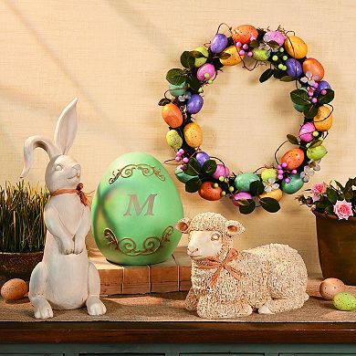 Rustic Easter Rabbit Figurine Farmhouse Bunny Spring Table Mantel Decor