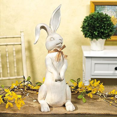 Rustic Easter Rabbit Figurine Farmhouse Bunny Spring Table Mantel Decor