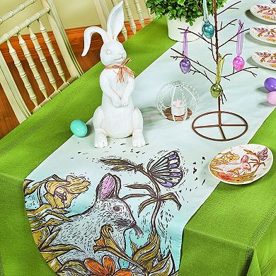 Rustic Easter Rabbit Figurine Farmhouse Bunny Spring Table Mantel Decor