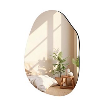 Asymmetrical Wall Mirror 22x30" - Tempered Glass, Modern Design, Fits Bedrooms, Entryways, Living