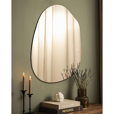 Asymmetrical Wall Mirror 22x30" - Tempered Glass, Modern Design, Fits Bedrooms, Entryways, Living