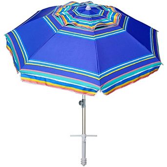 7ft Wind Resistant Beach Umbrella with UV 50+ Protection, Vent Tilt, Portable Sand Anchor