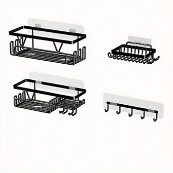 Adhesive Shower Organizer Space-Saving 4 Pack