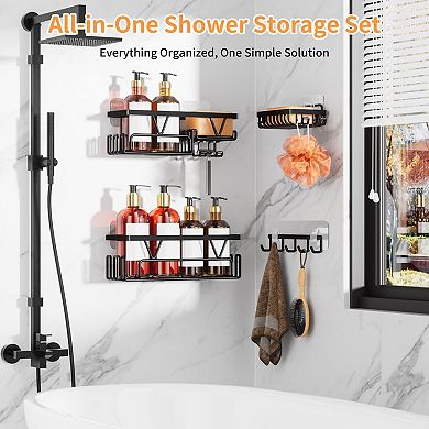 Adhesive Shower Organizer Space-Saving 4 Pack