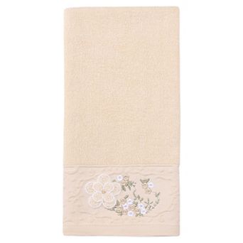 Floral Embroidered Hand Towels for Bathroom, 29" x 13" Soft Absorbent Flower Hand Towel Set