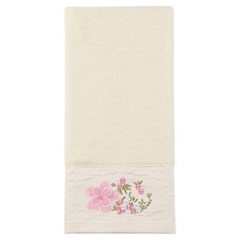 Floral Embroidered Hand Towels for Bathroom, 29" x 13" Soft Absorbent Flower Hand Towel Set