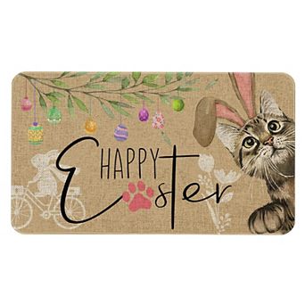 Happy Easter Door Mat Non Slip Spring Decor Welcome Mat 30" X 17"