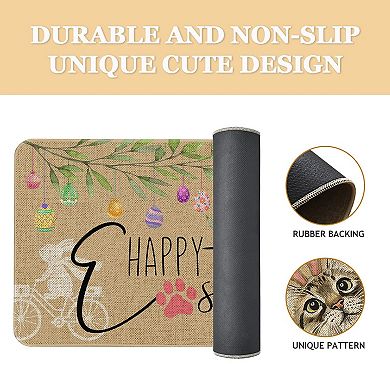 Happy Easter Door Mat Non Slip Spring Decor Welcome Mat 30" X 17"