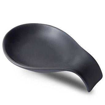 4" Black Spoon Rest, Heat-Resistant, Matte Black, Dishwasher Safe for Counter or Stove (1 PC)