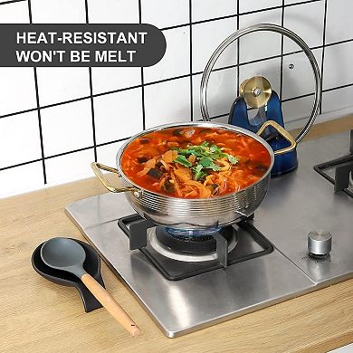 4" Black Spoon Rest, Heat-Resistant, Matte Black, Dishwasher Safe for Counter or Stove (1 PC)