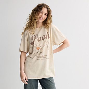 Juniors' Disney's Winnie The Pooh Oversized Graphic Tee