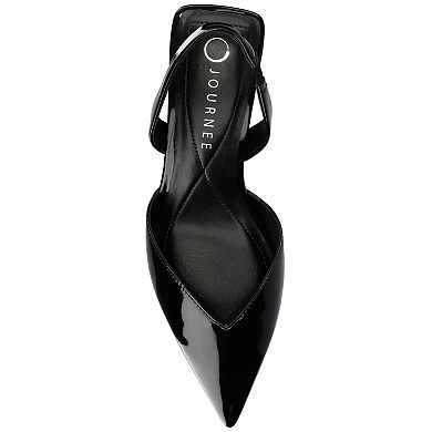 Journee Fallon Women's Pointed Toe Slingback Pumps