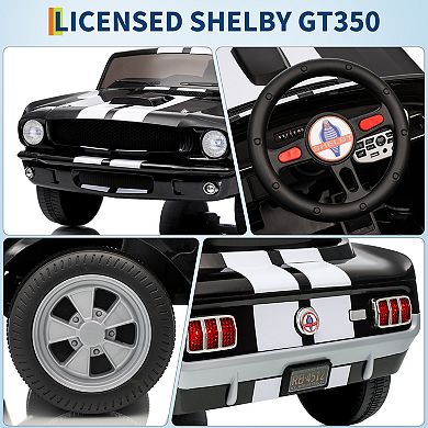 ANIXOL 24V Licensed Shelby GT350 LED Ride-On Car for Kids 2 Seater with Remote Control