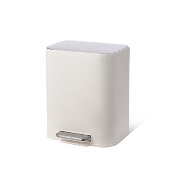 Kitchen Stainless Steel Trash Can, Garbage Can with Soft-Close Lid, Foot Pedal and Inner Bucket