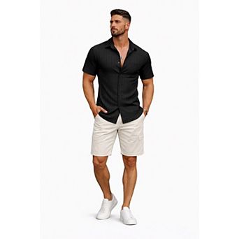 Men Casual Textured Summer Shirt