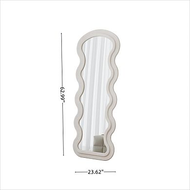 KWPZQEB Against The Wall Modern Wave Floor Mirror, Flannel